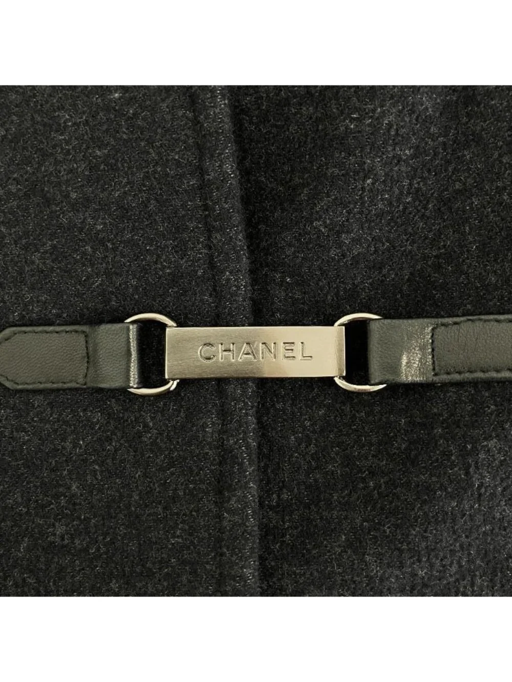 Chanel 00A Vintage Wool Cropped Jacket Wrap Skirt Set Chocol Gray